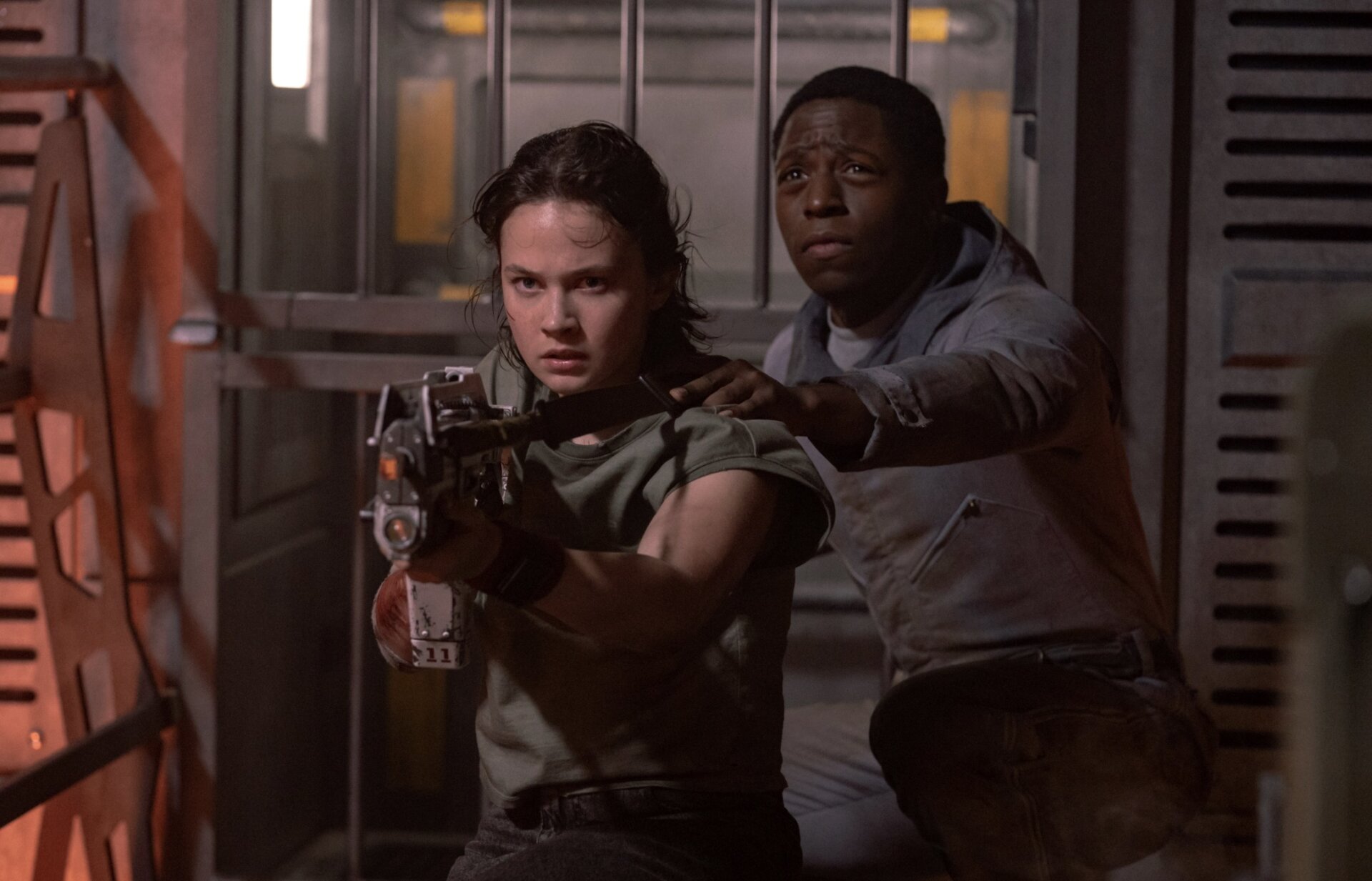Cailee Spaeny as Rain Carradine and David Jonsson as Andy in 20th Century Studios' ALIEN: ROMULUS.